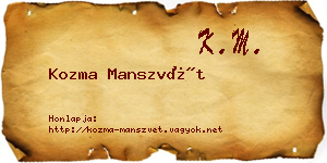 Kozma Manszvét névjegykártya